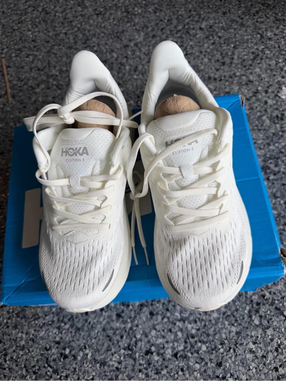 Hoka One One Clifton 8 Women’s Running Shoes in White